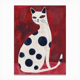 Polka Dot Cat 7 Canvas Print