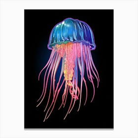 Box Jellyfish Neon Pop Art 3 Canvas Print