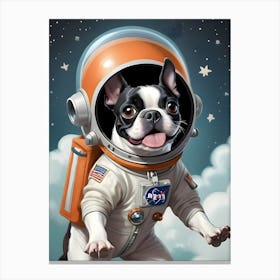 Boston Terrier Astronaut-Reimagined 3 Canvas Print