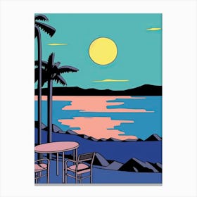 Minimal Design Style Of Miami Beach, Usa 7 Canvas Print