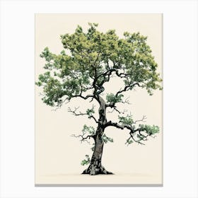 Oak Tree Pixel Illustration 1 Canvas Print