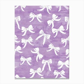 White And Lilac Bows 2 Pattern Canvas Print