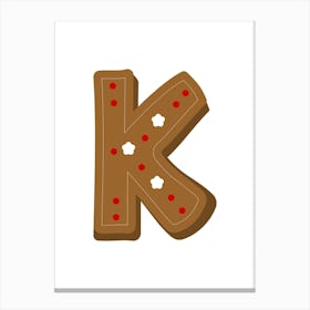 Gingerbread Decorative Letters Living Room Holiday Display 11 Canvas Print