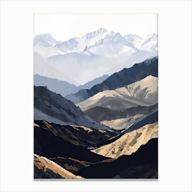 Minimalist Majesty: Peaks Beyond Canvas Print