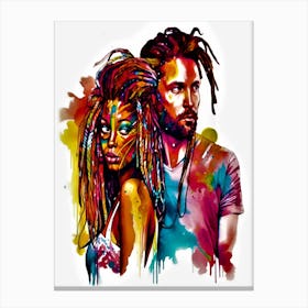 We Fit - Man And Woman With Dreadlocks Canvas Print
