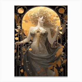 Aphrodite Black And Gold 2 Canvas Print