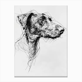 Beauceron Dog Line Sketch  1 Canvas Print