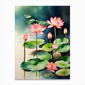 Lotuses In The River Canvas Print