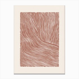 Linocut Stripes 2 Terracotta Canvas Print