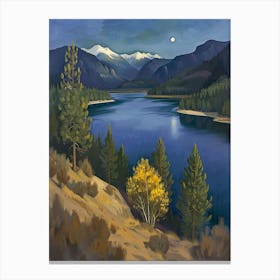 Moonlight Over Lake 2 Canvas Print