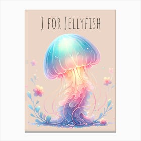 J For Jellyfish Nursery Canvas Print