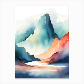 Watercolor Mountain Landscape 1 Canvas Print