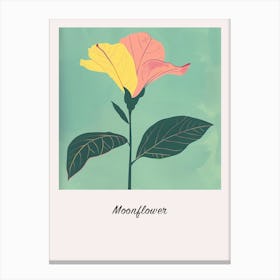 Moonflower Square Flower Illustration Poster Canvas Print