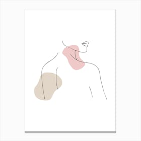 Woman'S Neck - Line Art Canvas Print