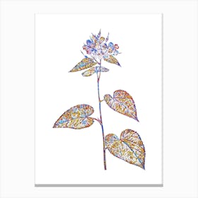 Stained Glass Morning Glory Flower Mosaic Botanical Illustration on White n.0118 Canvas Print