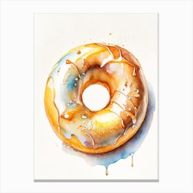 Glazed Donut Cute Neon 1 Canvas Print