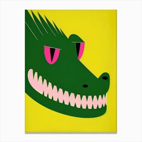 Crocodile Exhibition Minimalist Retro Canvas Print