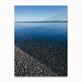 Peaceful Lake with pebbles Canvas Print