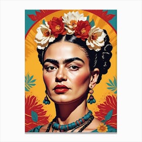 Frida Kahlo Portrait (5) Canvas Print