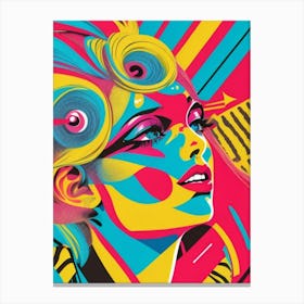 Girl With Colorful Hair Canvas Print