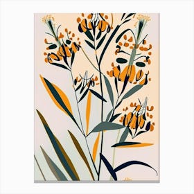 Butterfly Weed Wildflower Modern Muted Colours 2 Canvas Print