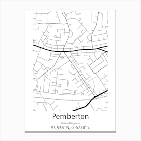 Pemberton,United Kingdom Minimalist Map Stampe su tela