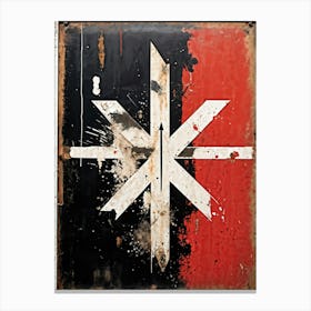 Abstract Grunge Aesthetic Featuring Dirty Black And Grimy White Lines As Symbols Of Time And Progres (2) Canvas Print