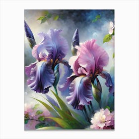 Iris Painting Floral Vintage Style Canvas Print