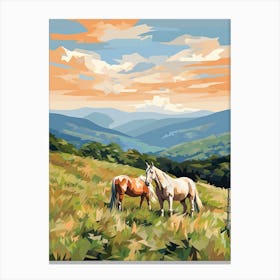 Horses Painting In Appalachian Mountains, Usa 2 Canvas Print
