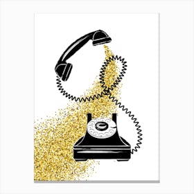 Glitter Luxury Retro Phone Canvas Print