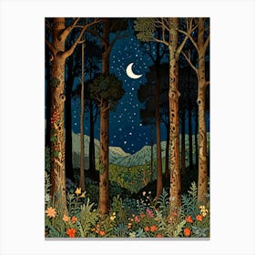 William Morris Night In The Forest 20 Canvas Print