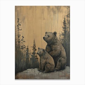 Kitsch Bear Painting 3 Canvas Print