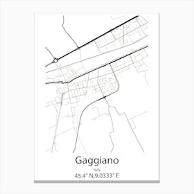 Gaggiano,Italy Minimalist Map Canvas Print