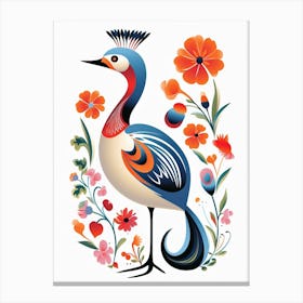 Scandinavian Bird Illustration Grebe 4 Canvas Print