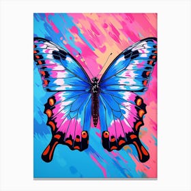 Pop Art Blue Morpho Butterfly 2 Canvas Print