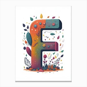 Colorful Letter F Illustration 75 Canvas Print