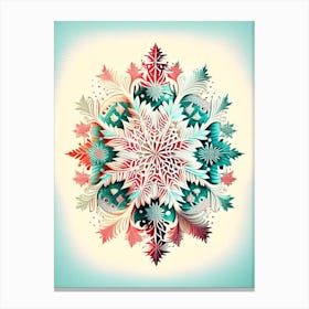 Intricate, Snowflakes, Vintage Sketch 2 Canvas Print