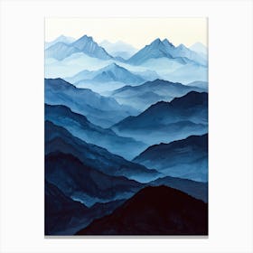 Ephemeral Heights: Minimalist Mountain Canvas Print