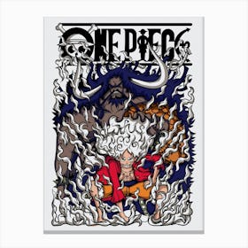 Luffy Kaido Anime Poster Canvas Print