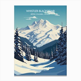 Poster Of Whistler Blackcomb   British Columbia, Canada, Ski Resort Illustration 2 Canvas Print