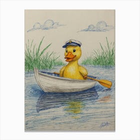 Duck In A Boat 9 Canvas Print