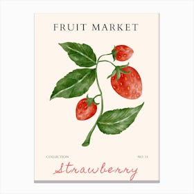 Strawberry Watercolor Canvas Print