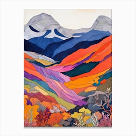 Ben More Scotland 1 Colourful Mountain Illustration Canvas Print