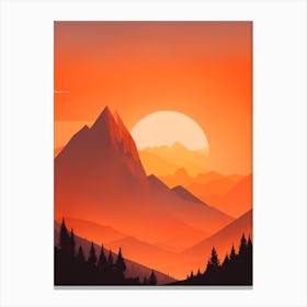 Misty Mountains Vertical Composition In Orange Tone 301 Canvas Print