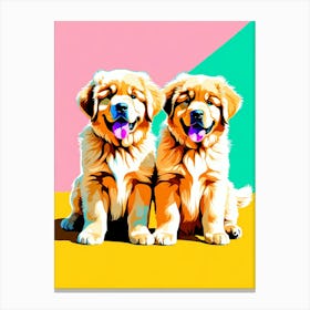 Tibetan Mastiff Pups, This Contemporary art brings POP Art and Flat Vector Art Together, Colorful Art, Animal Art, Home Decor, Kids Room Decor, Puppy Bank - 92nd Canvas Print