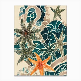 Sea Star Vintage Graphic Watercolour Canvas Print