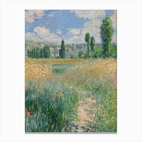 Claude Monet 1881 "Path on the Island of Saint Martin, Vétheuil" French Scenery also known as "Lane in ile St Martin" in HD Immaculate 300dpi Canvas Print