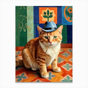 Cat In A Hat Canvas Print