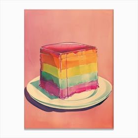 Rainbow Jelly Slice Retro Illustration Canvas Print