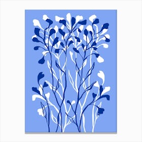 Blue Delicate Plants Canvas Print